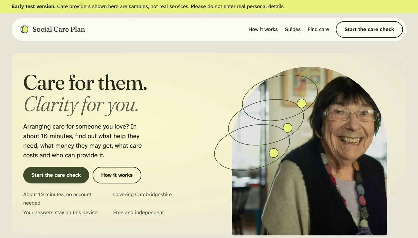 Social Care Plan on a laptop