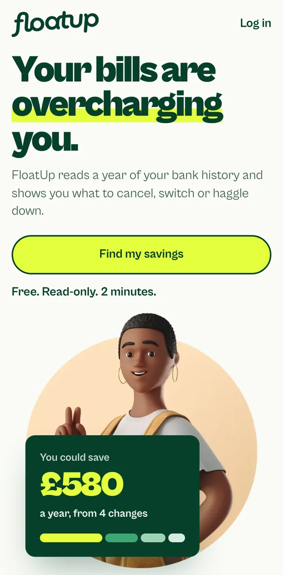 FloatUp on a phone